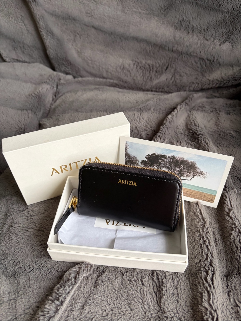 RARE Aritzia Black Leather Wallet